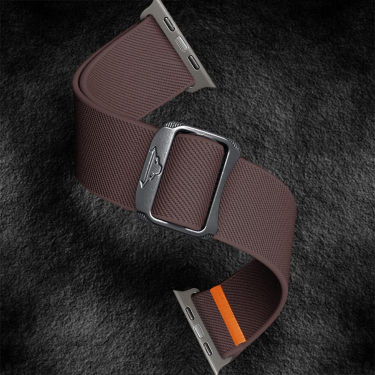 For Apple Watch 46mm / 49mm / 45mm / 44mm Kalebol Bull Bead Buckle Elastic Nylon Watch Band