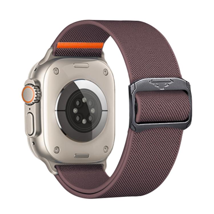 For Apple Watch 46mm / 49mm / 45mm / 44mm Kalebol Bull Bead Buckle Elastic Nylon Watch Band