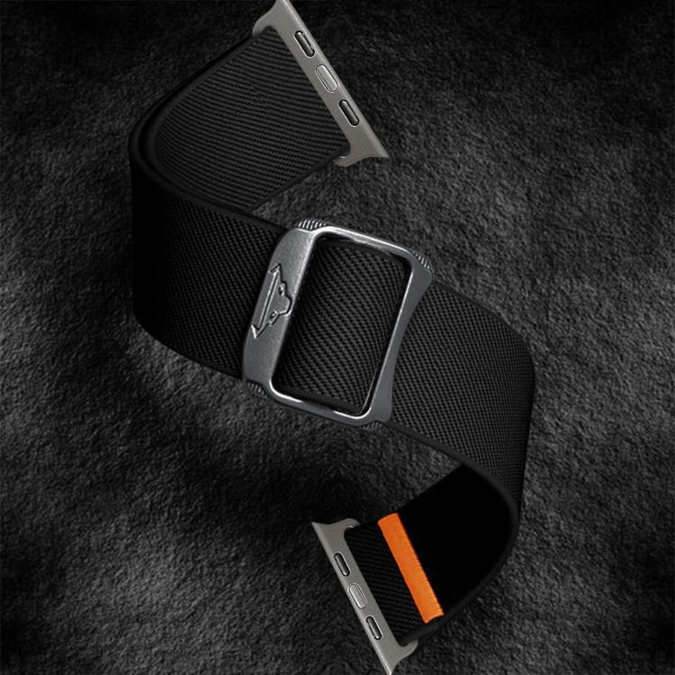 For Apple Watch 42mm / 41mm / 40mm / 38mm Kalebol Bull Bead Buckle Elastic Nylon Watch Band
