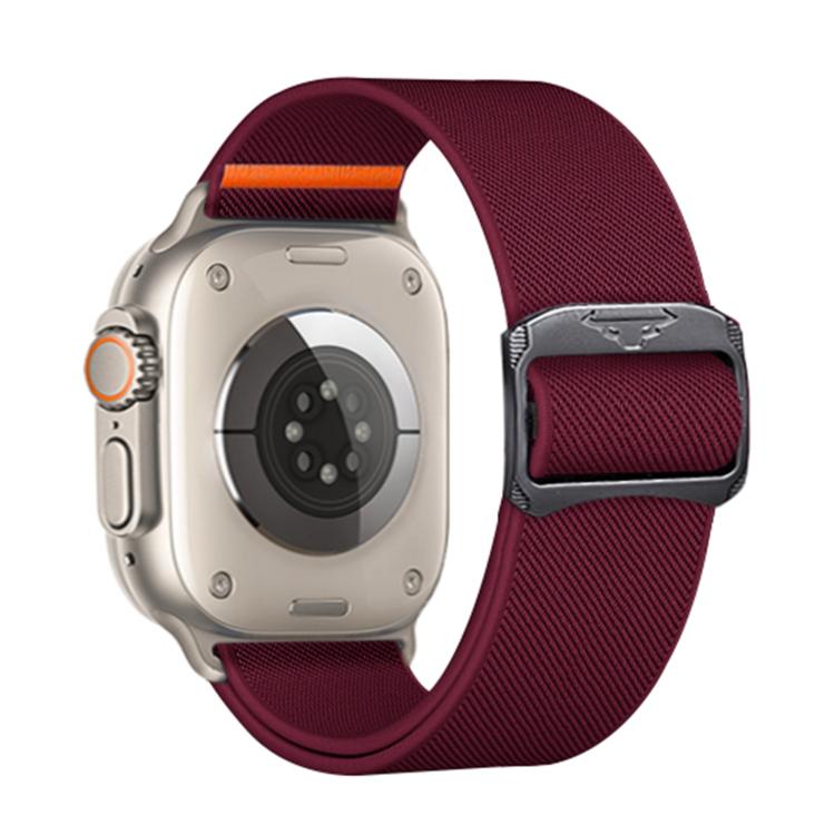 For Apple Watch 42mm / 41mm / 40mm / 38mm Kalebol Bull Bead Buckle Elastic Nylon Watch Band