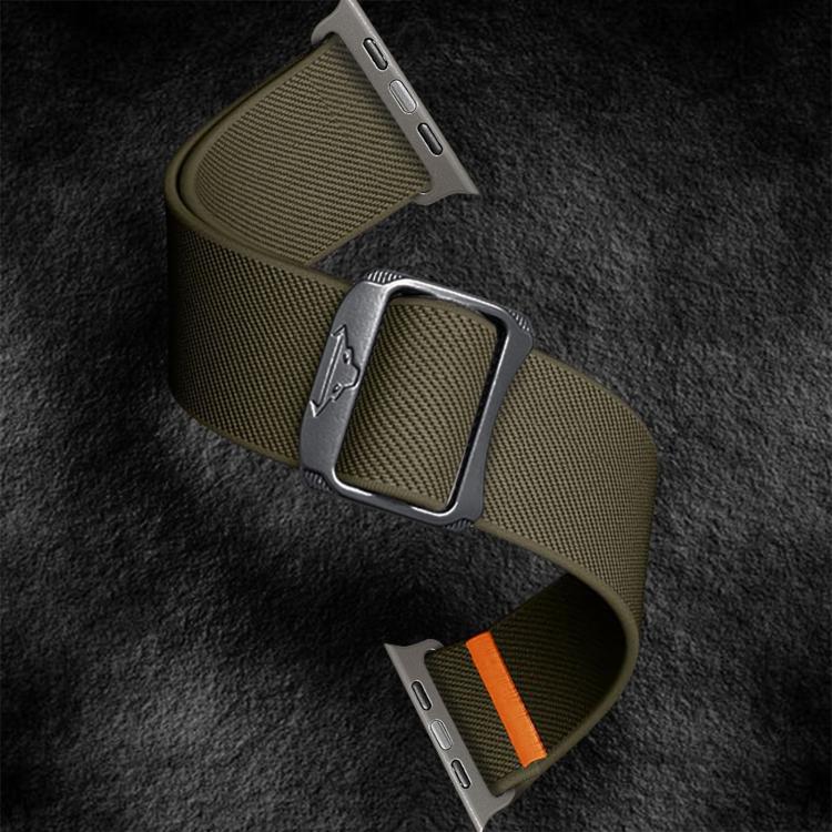 For Apple Watch 42mm / 41mm / 40mm / 38mm Kalebol Bull Bead Buckle Elastic Nylon Watch Band