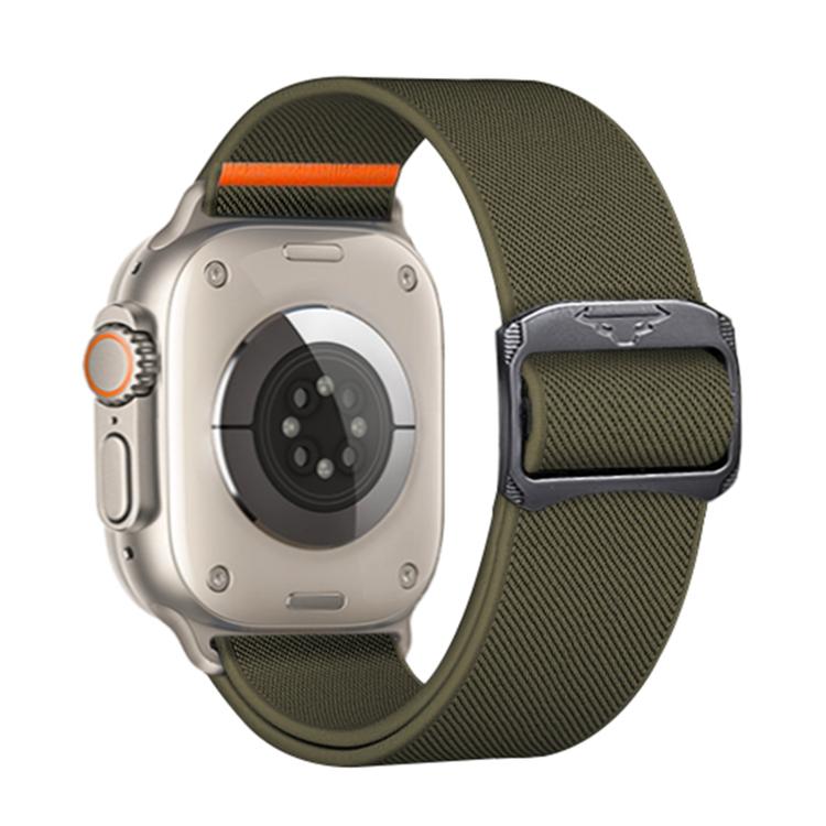 For Apple Watch 42mm / 41mm / 40mm / 38mm Kalebol Bull Bead Buckle Elastic Nylon Watch Band
