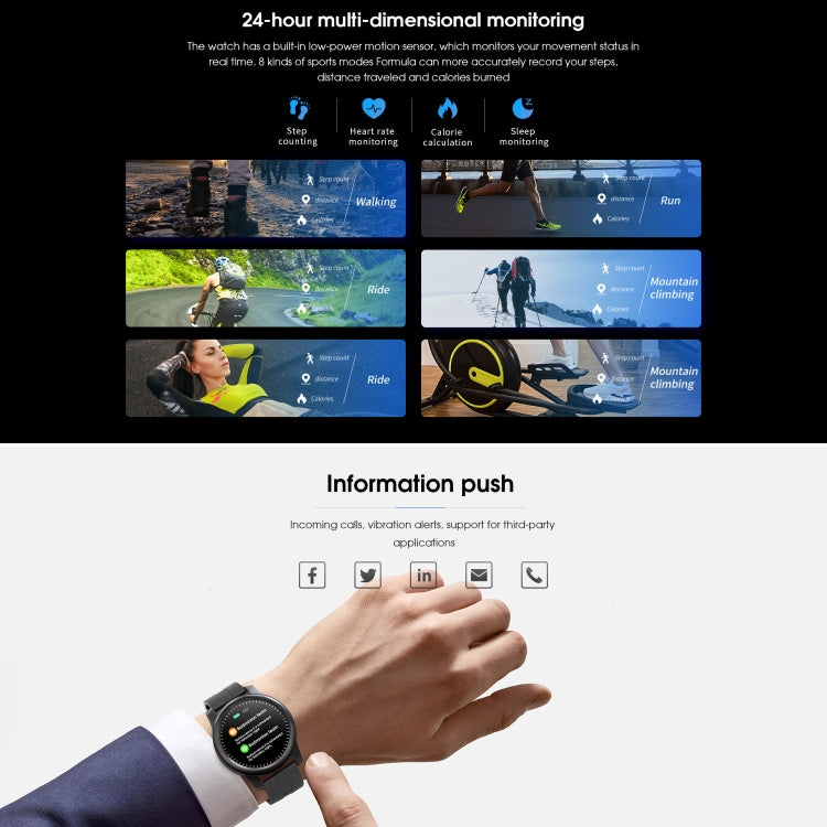 [HK Warehouse] ELEPHONE R8 1.3 inch Color Screen Bluetooth 5.0 Smart Watch with TPU Strap, IP67 Waterproof, Support Heart Rate Monitor / Sleep Monitor