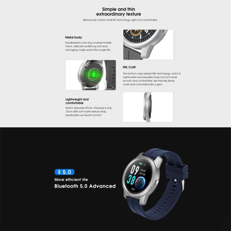 [HK Warehouse] ELEPHONE R8 1.3 inch Color Screen Bluetooth 5.0 Smart Watch with TPU Strap, IP67 Waterproof, Support Heart Rate Monitor / Sleep Monitor