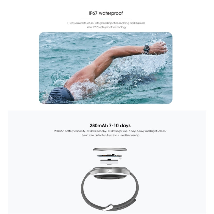 [HK Warehouse] ELEPHONE R8 1.3 inch Color Screen Bluetooth 5.0 Smart Watch with TPU Strap, IP67 Waterproof, Support Heart Rate Monitor / Sleep Monitor