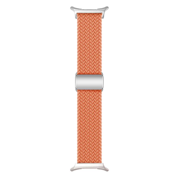 For Samsung Galaxy Watch Ultra 47mm / Ultra 2025 Kalebol Braided Loop Magnetic Silver Buckle Watch Band