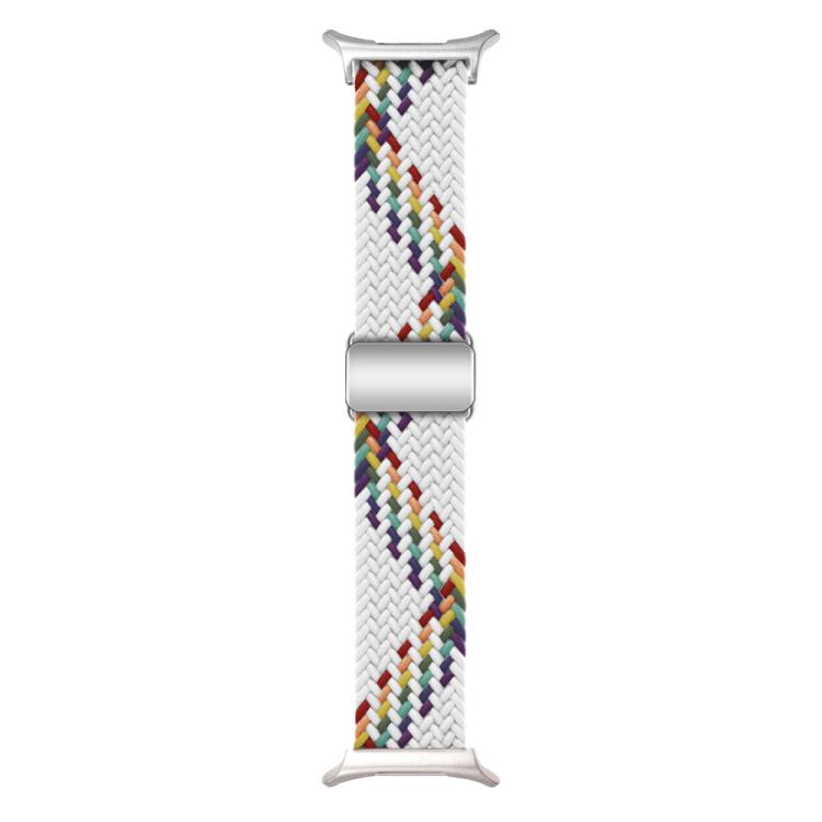 For Samsung Galaxy Watch Ultra 47mm / Ultra 2025 Kalebol Braided Loop Magnetic Silver Buckle Watch Band