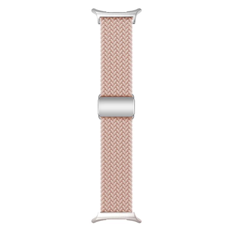 For Samsung Galaxy Watch Ultra 47mm / Ultra 2025 Kalebol Braided Loop Magnetic Silver Buckle Watch Band