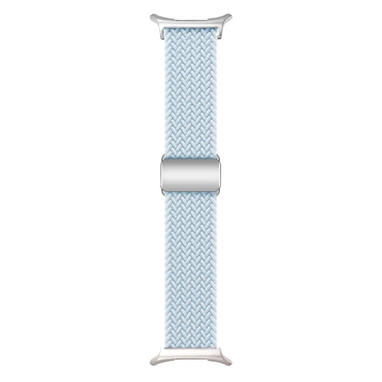 For Samsung Galaxy Watch Ultra 47mm / Ultra 2025 Kalebol Braided Loop Magnetic Silver Buckle Watch Band
