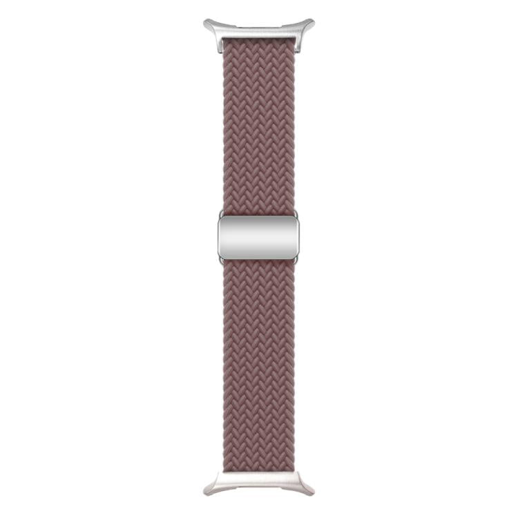 For Samsung Galaxy Watch Ultra 47mm / Ultra 2025 Kalebol Braided Loop Magnetic Silver Buckle Watch Band