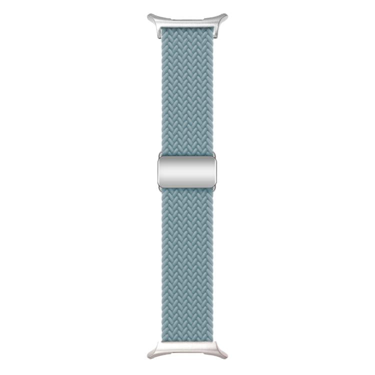For Samsung Galaxy Watch Ultra 47mm / Ultra 2025 Kalebol Braided Loop Magnetic Silver Buckle Watch Band