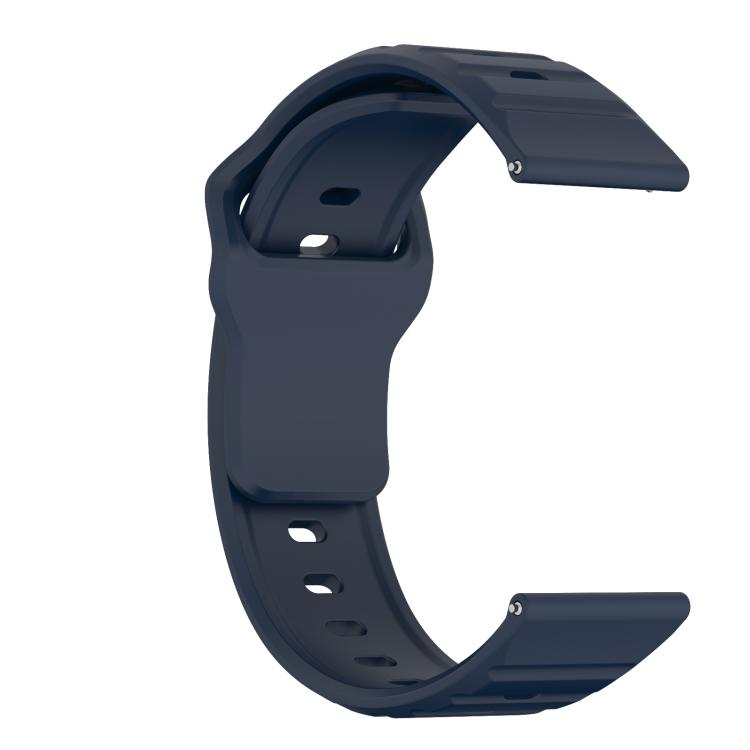 22mm Kalebol Wave Pattern Studded Buckle Silicone Watch Band