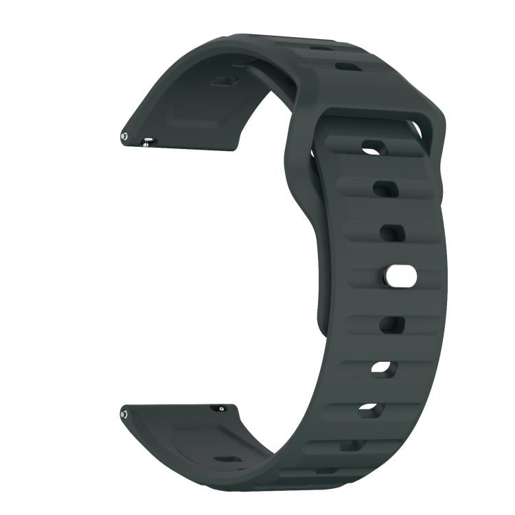 22mm Kalebol Wave Pattern Studded Buckle Silicone Watch Band