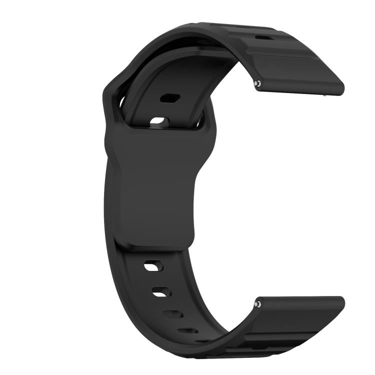 22mm Kalebol Wave Pattern Studded Buckle Silicone Watch Band