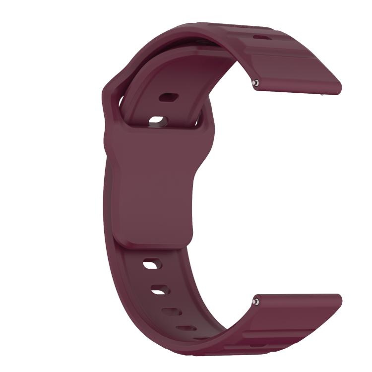 22mm Kalebol Wave Pattern Studded Buckle Silicone Watch Band