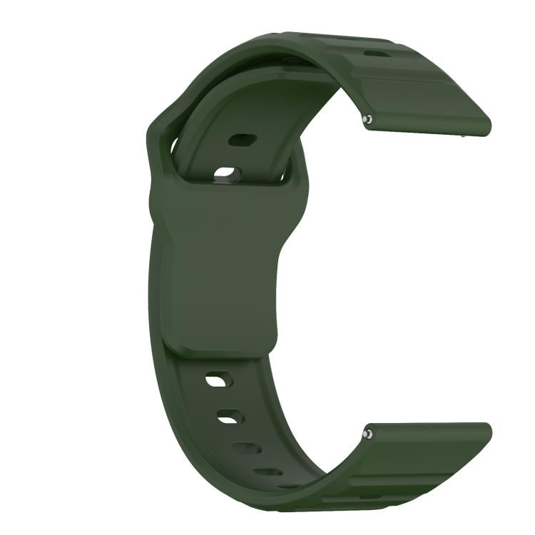 22mm Kalebol Wave Pattern Studded Buckle Silicone Watch Band