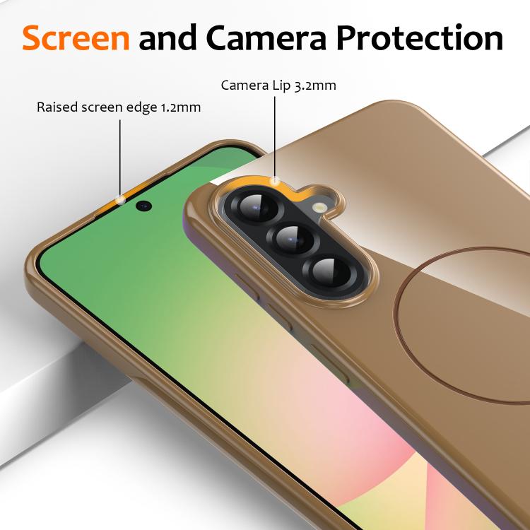 For Samsung Galaxy A25 5G Glossy TPU Shockproof MagSafe Phone Case with Lanyard