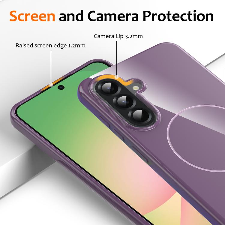 For Samsung Galaxy A35 5G Glossy TPU Shockproof MagSafe Phone Case with Lanyard