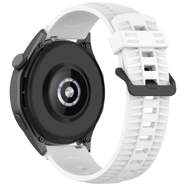 20mm Kalebol Black Buckle Tire Pattern Silicone Watch Band