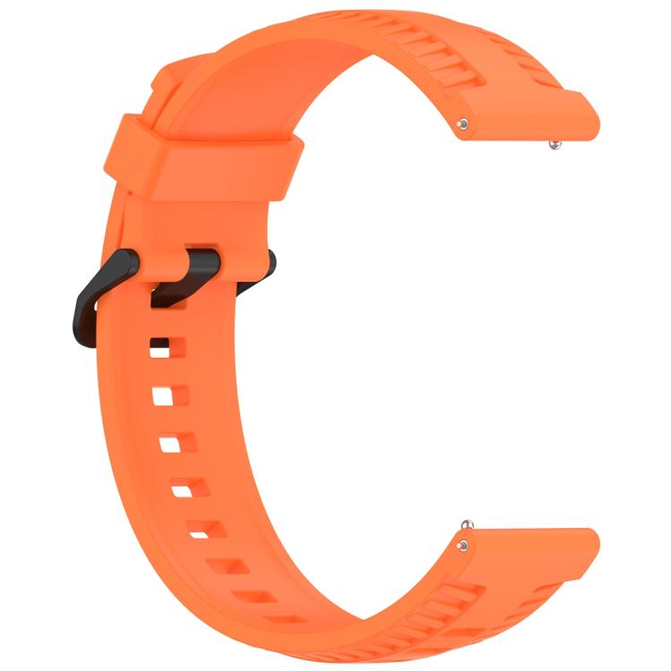 20mm Kalebol Black Buckle Tire Pattern Silicone Watch Band