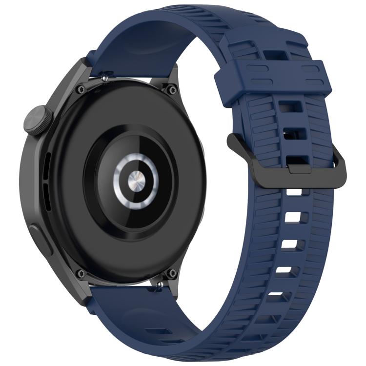 20mm Kalebol Black Buckle Tire Pattern Silicone Watch Band