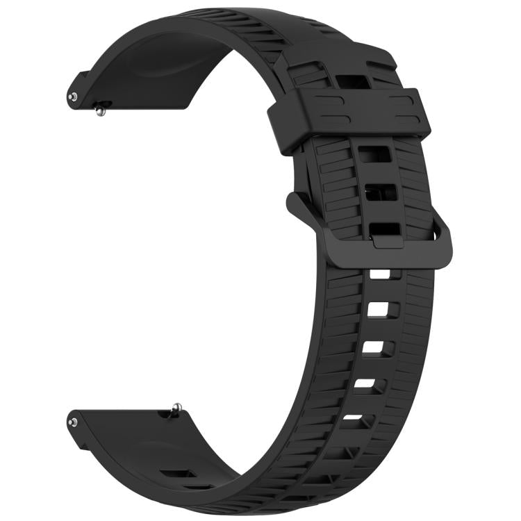 20mm Kalebol Black Buckle Tire Pattern Silicone Watch Band