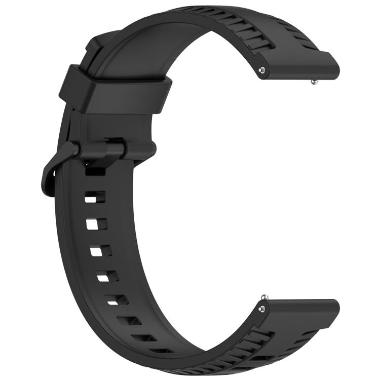 20mm Kalebol Black Buckle Tire Pattern Silicone Watch Band