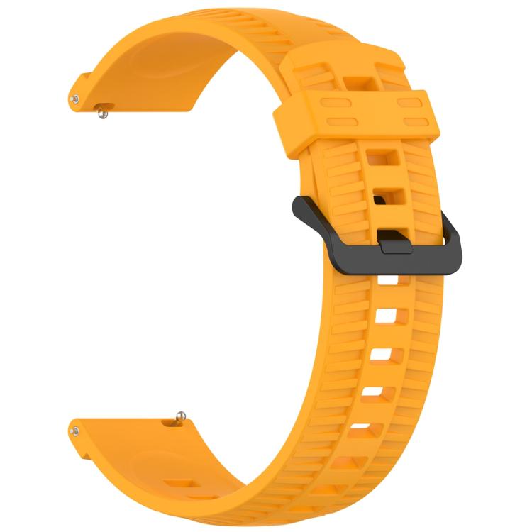 20mm Kalebol Black Buckle Tire Pattern Silicone Watch Band