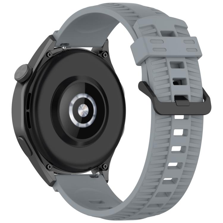 20mm Kalebol Black Buckle Tire Pattern Silicone Watch Band