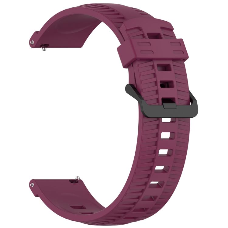 20mm Kalebol Black Buckle Tire Pattern Silicone Watch Band
