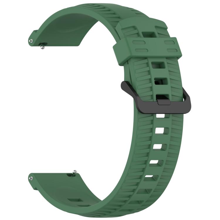 20mm Kalebol Black Buckle Tire Pattern Silicone Watch Band