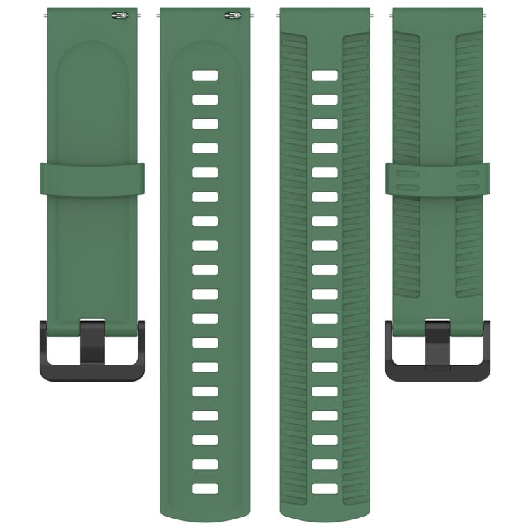 20mm Kalebol Black Buckle Tire Pattern Silicone Watch Band