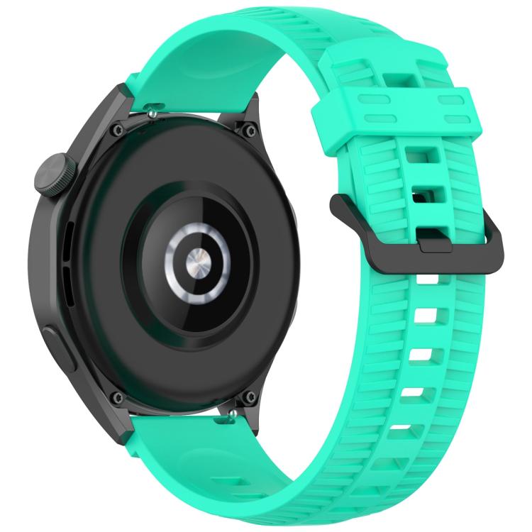 20mm Kalebol Black Buckle Tire Pattern Silicone Watch Band