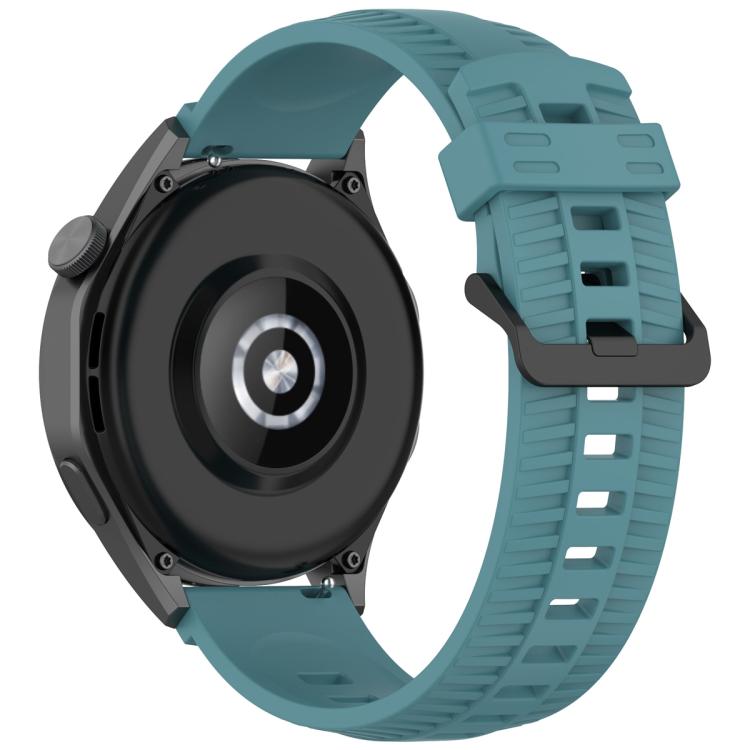 20mm Kalebol Black Buckle Tire Pattern Silicone Watch Band