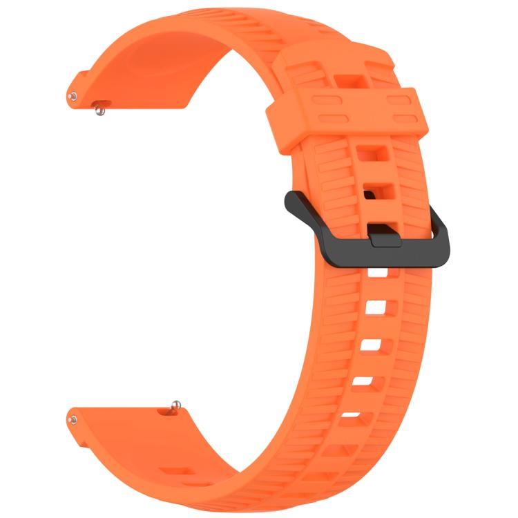 22mm Kalebol Black Buckle Tire Pattern Silicone Watch Band