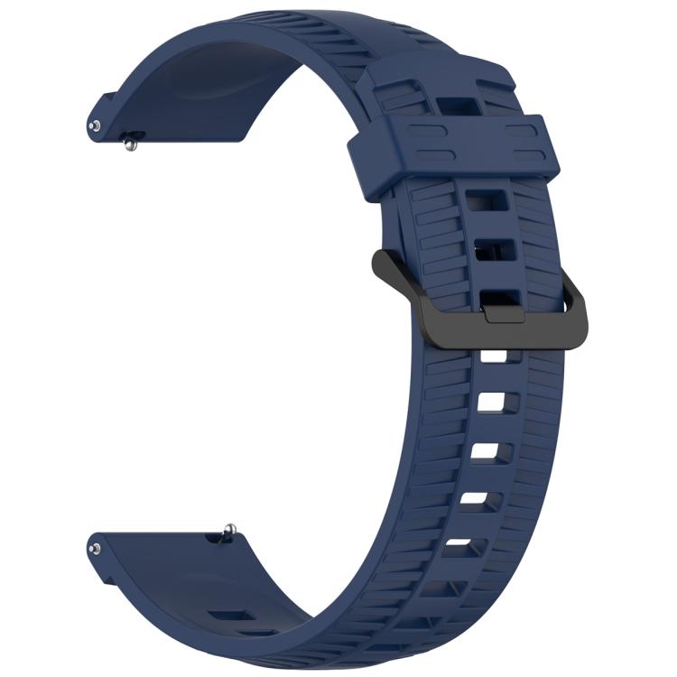 22mm Kalebol Black Buckle Tire Pattern Silicone Watch Band