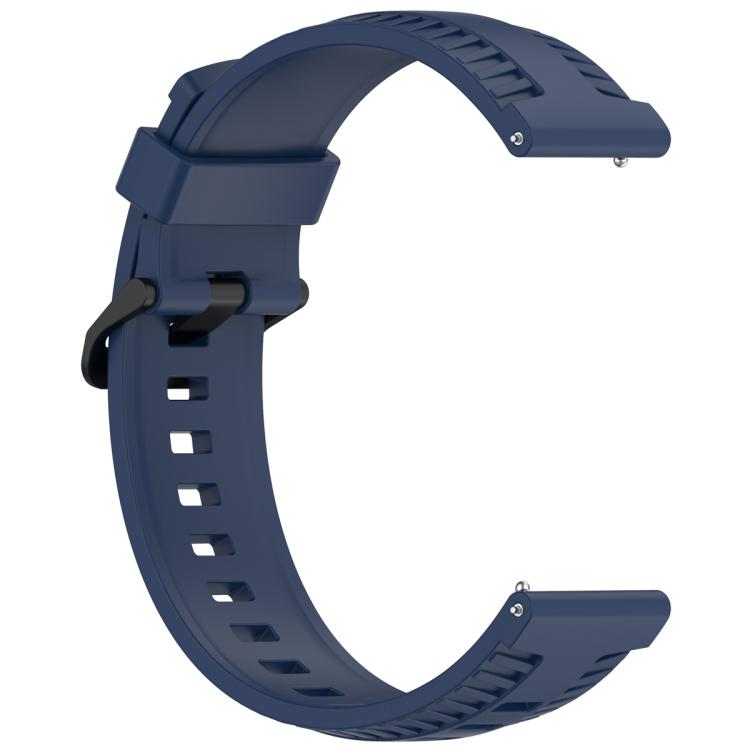 22mm Kalebol Black Buckle Tire Pattern Silicone Watch Band