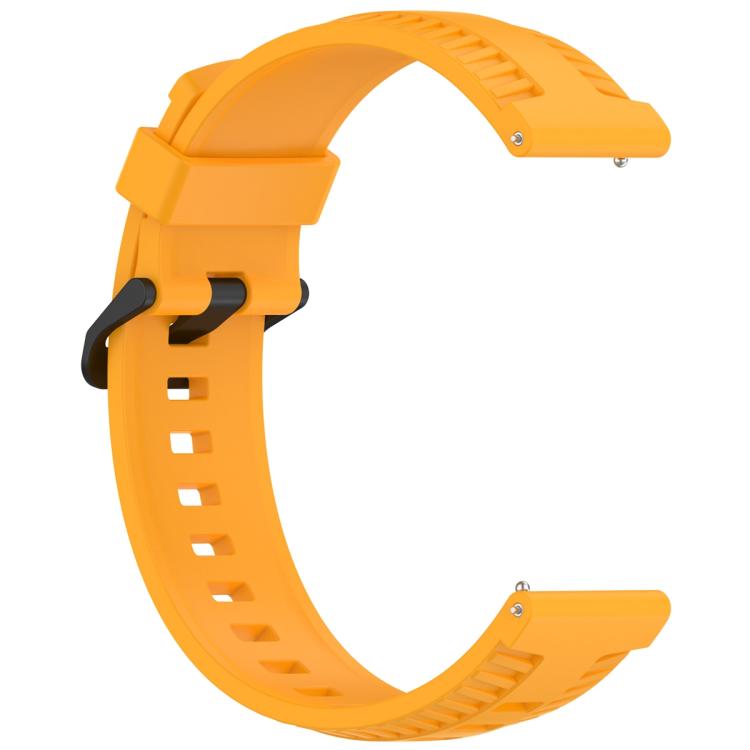 22mm Kalebol Black Buckle Tire Pattern Silicone Watch Band