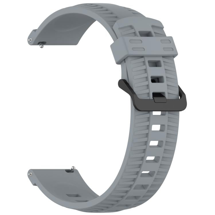 22mm Kalebol Black Buckle Tire Pattern Silicone Watch Band