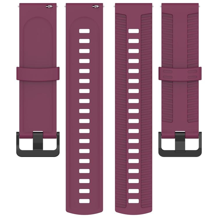 22mm Kalebol Black Buckle Tire Pattern Silicone Watch Band