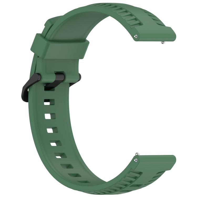 22mm Kalebol Black Buckle Tire Pattern Silicone Watch Band