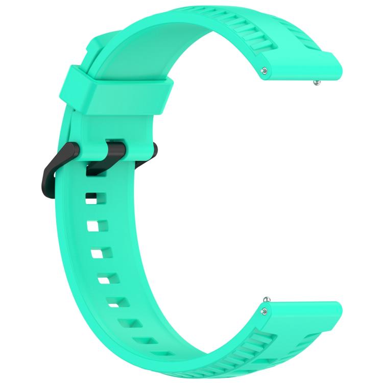 22mm Kalebol Black Buckle Tire Pattern Silicone Watch Band