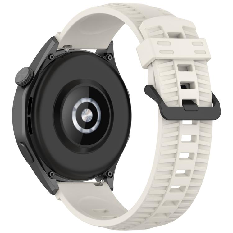 22mm Kalebol Black Buckle Tire Pattern Silicone Watch Band