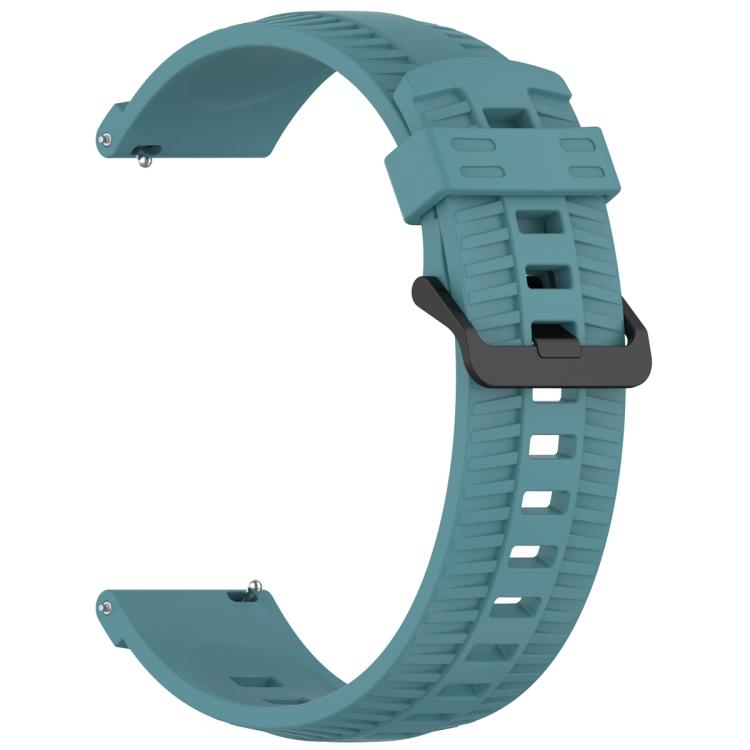 22mm Kalebol Black Buckle Tire Pattern Silicone Watch Band