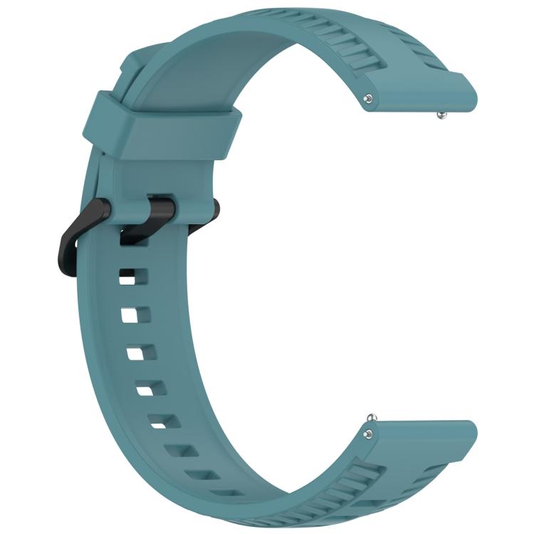 22mm Kalebol Black Buckle Tire Pattern Silicone Watch Band