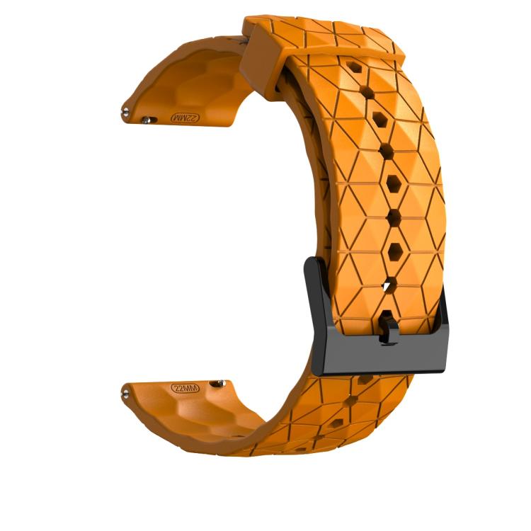 22mm Kalebol Football Pattern Solid Color Silicone Strap