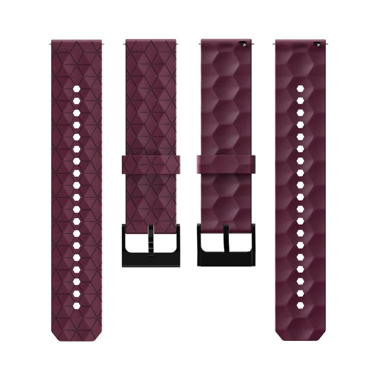 22mm Kalebol Football Pattern Solid Color Silicone Strap