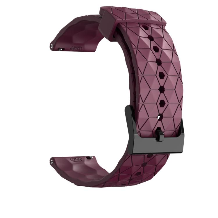 22mm Kalebol Football Pattern Solid Color Silicone Strap