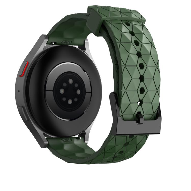 22mm Kalebol Football Pattern Solid Color Silicone Strap