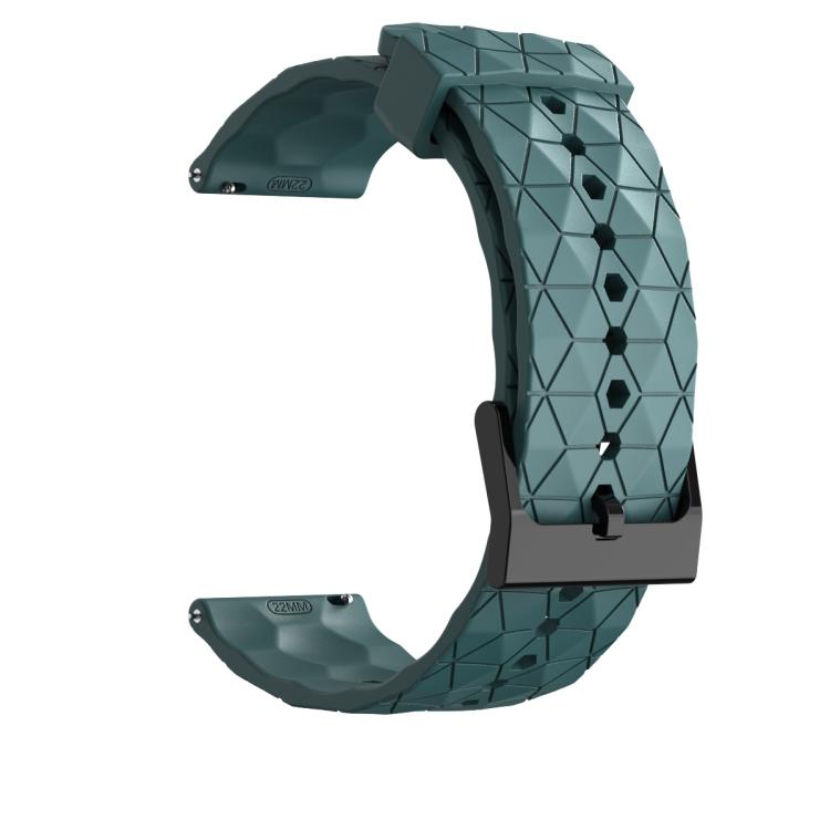 22mm Kalebol Football Pattern Solid Color Silicone Strap